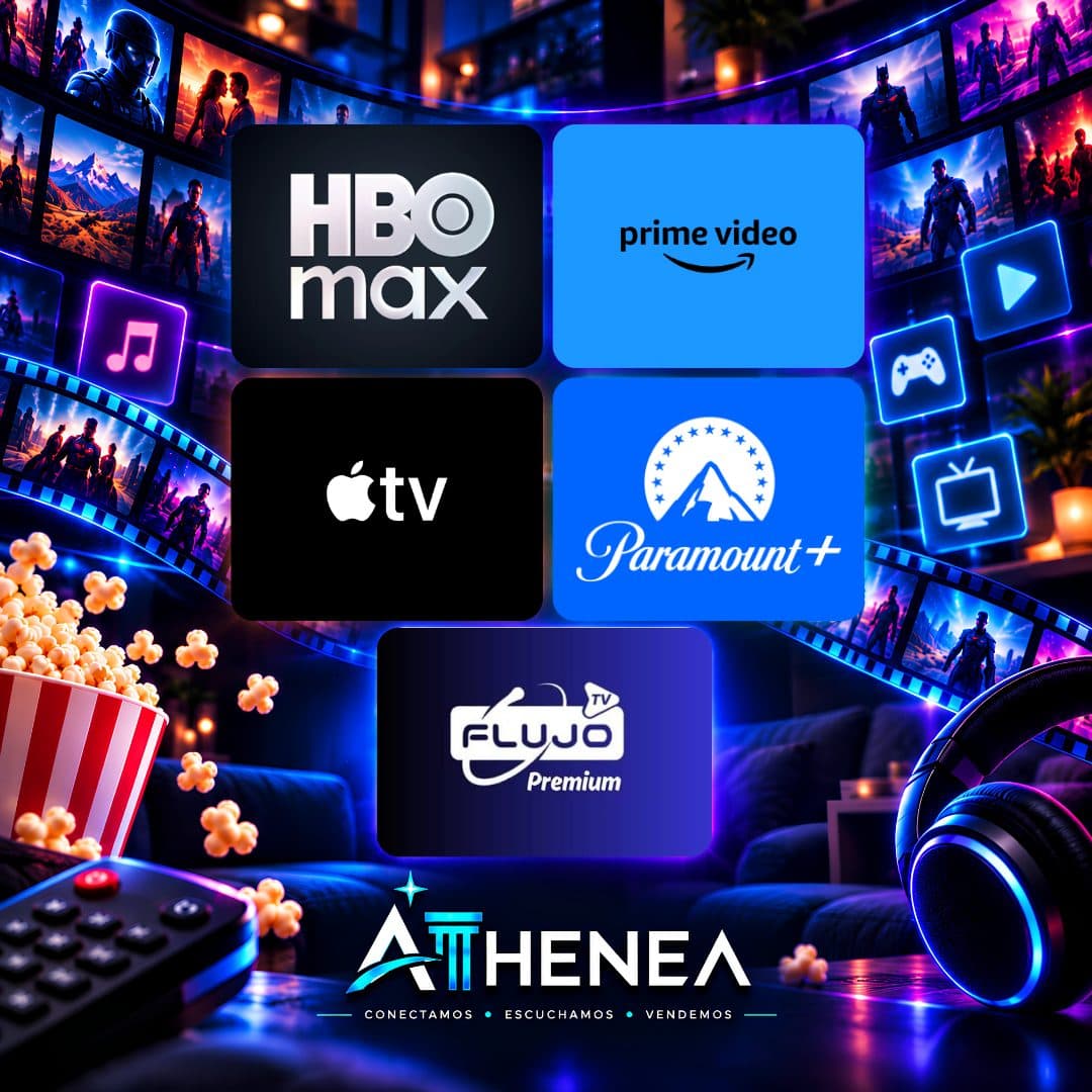 HBO MAX + AMAZON PRIME VIDEO + APPLE TV + PARAMOUNT+ + FLUJO TV
