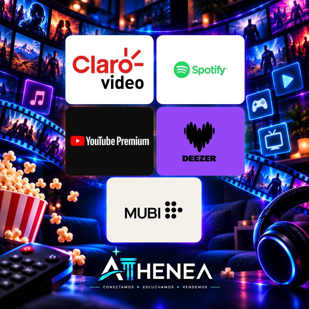 CLARO VIDEO + SPOTIFY + YOUTUBE + DEEZER + MUBI