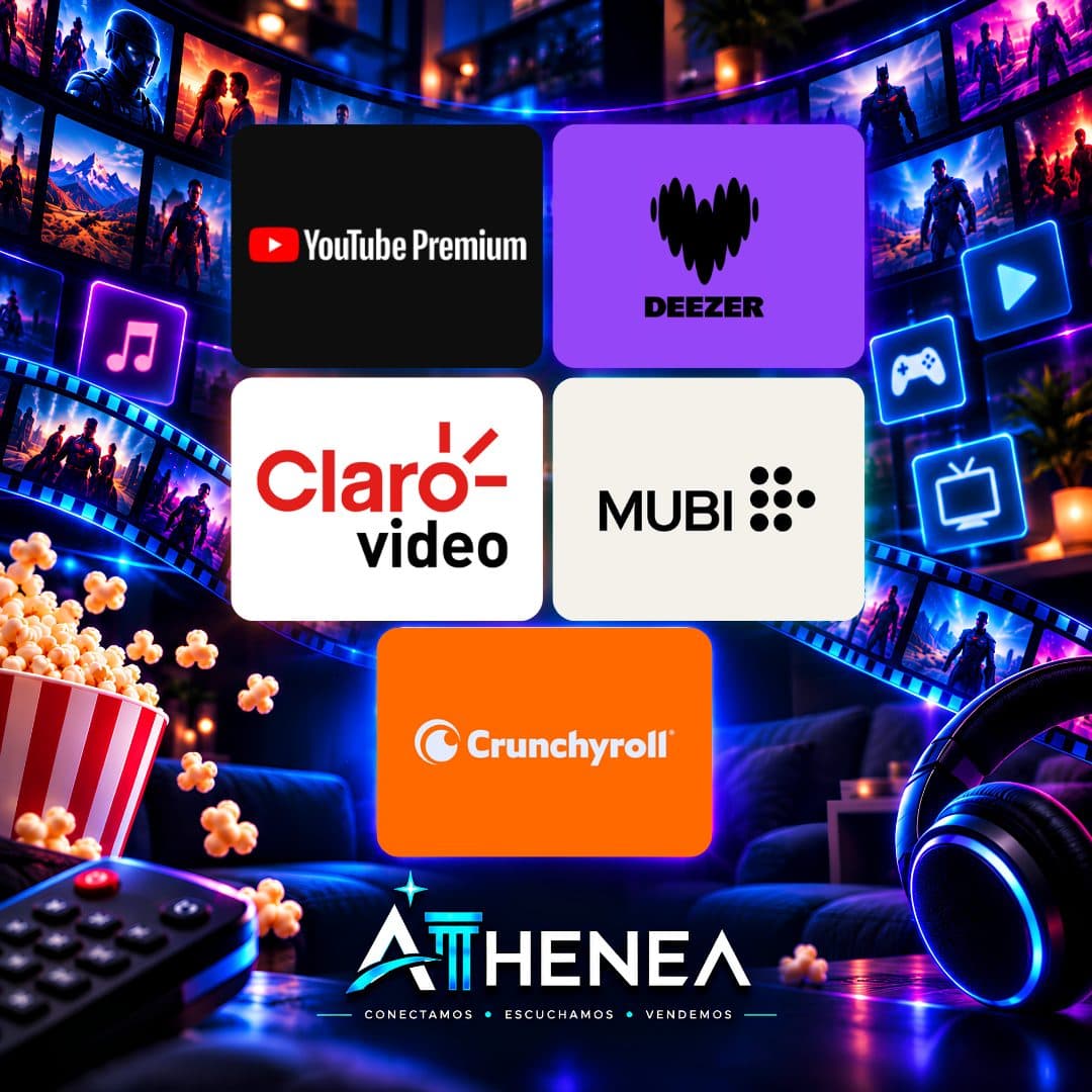 YOUTUBE + DEEZER + CLARO VIDEO + MUBI + CRUNCHYROLL