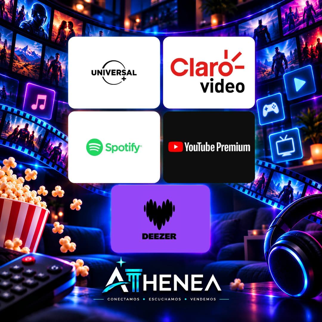 UNIVERSAL+ + CLARO VIDEO + SPOTIFY + YOUTUBE + DEEZER